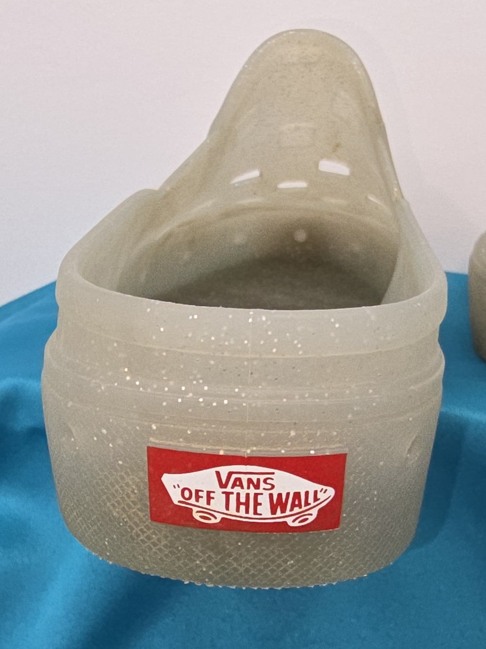 Vans Cream Glitter Slip-On Home Accent Shoe Planter